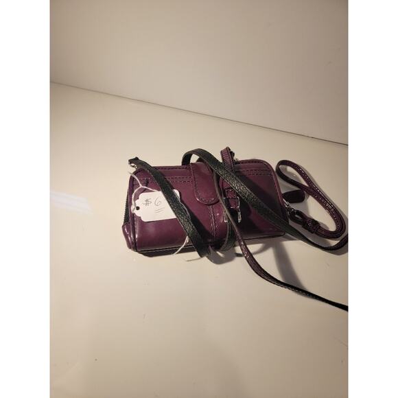 Brighton Crossbody Wallet Burgundy Silver Lined Body and Wrist Straps Zipper - Picture 14 of 14